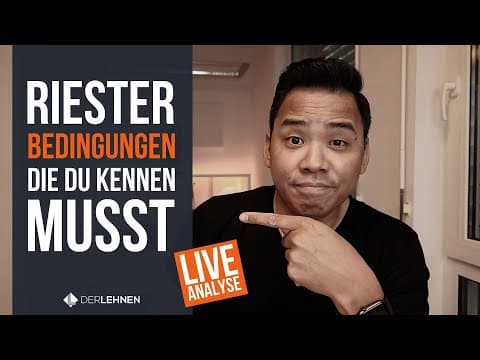 Vorschaubild: Riester Bedingungen, die Du kennen musst | LIVE ANALYSE